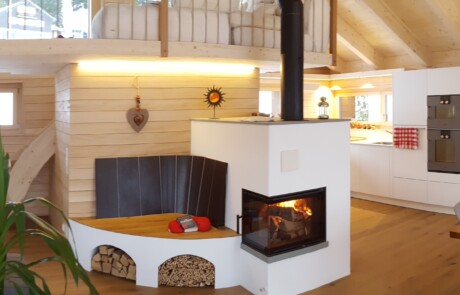 Biofire als Ganzhausheizung in einem Holzhaus Neubau. Umgesetzt von Biofire Schweiz AG.